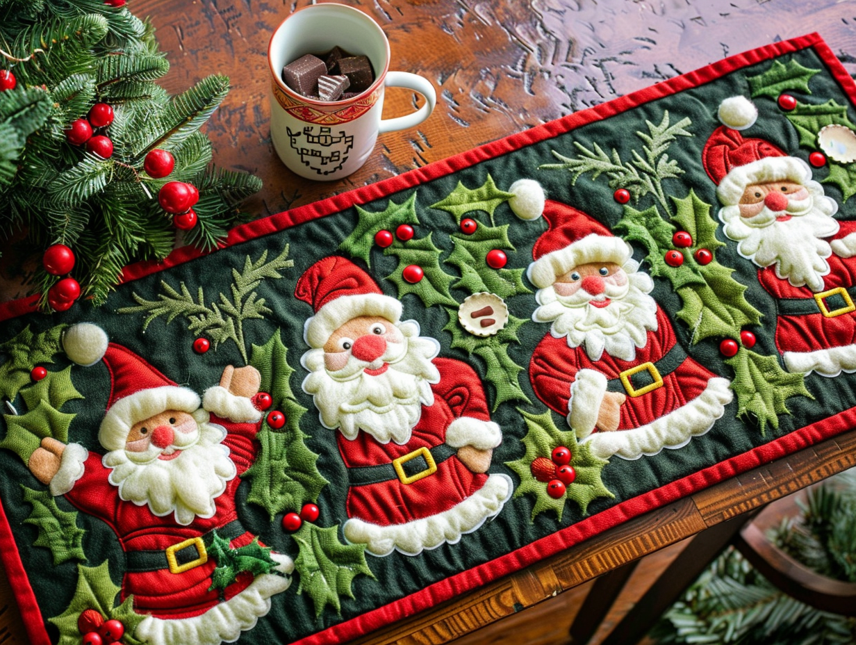 Christmas Santa TAI111124382 Quilted Table Runner