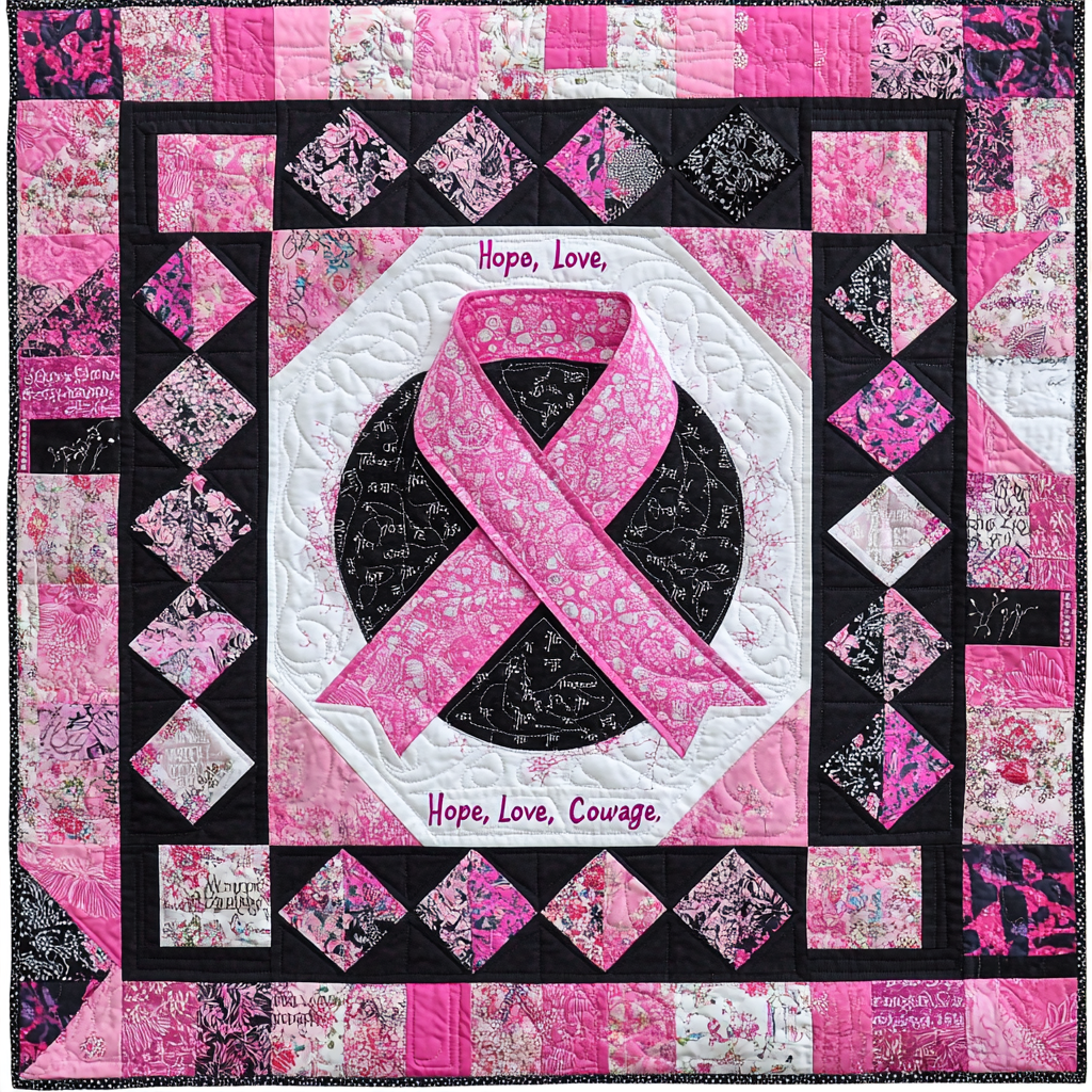 Breast Cancer Ribbon TAI101224207 Quilt Blanket