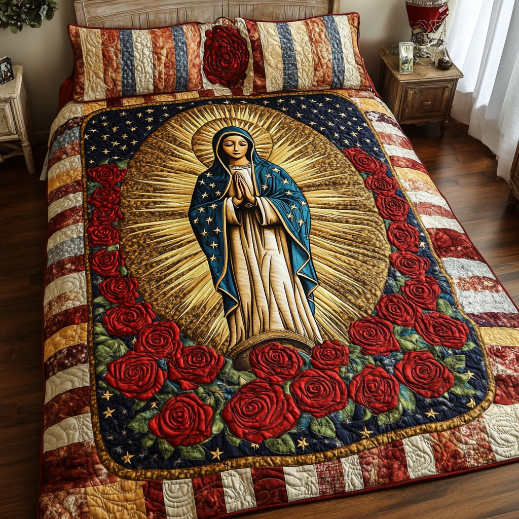 Patriotic Mother Mary DAI231124101 Quilt Bedding Set