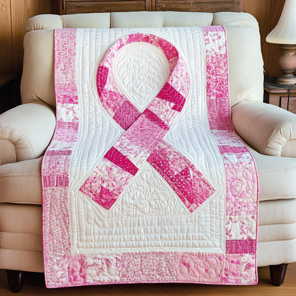 Breast Cancer Ribbon TAI101224192 Quilt Blanket