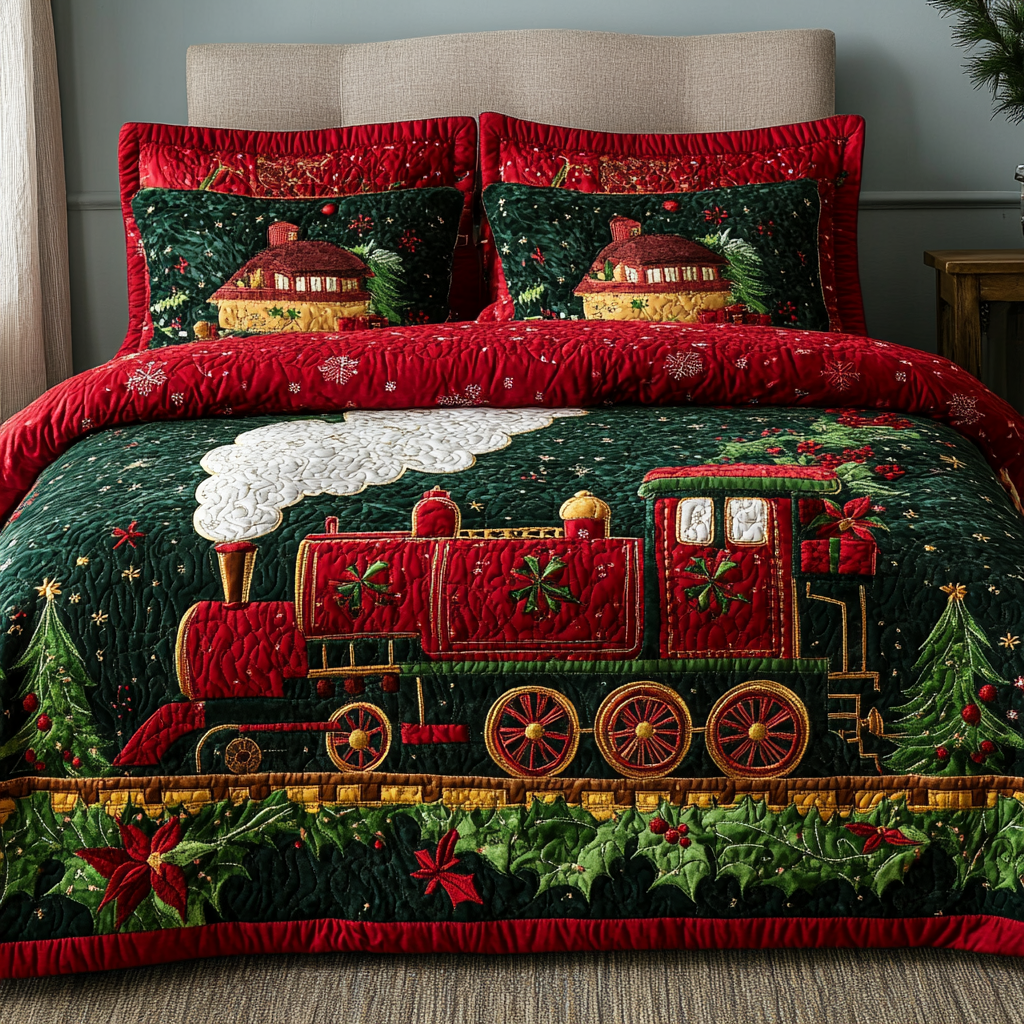 Christmas Train DAI141124578 Quilt Bedding Set