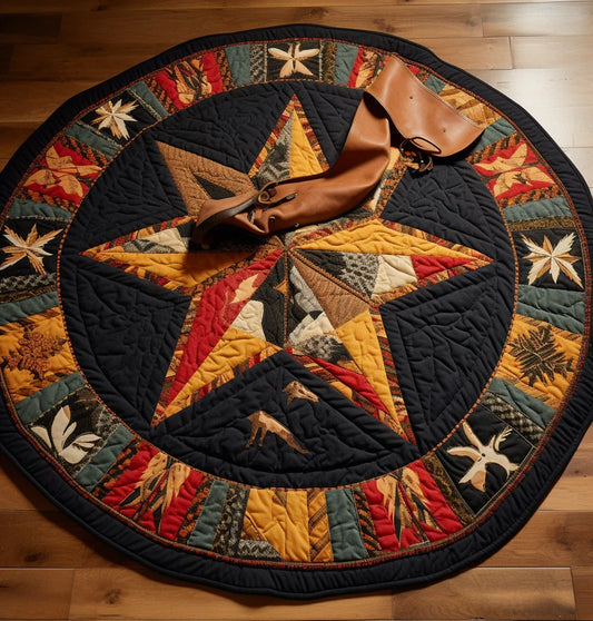 Cowboy Star TAI221223046 Quilted Round Mat