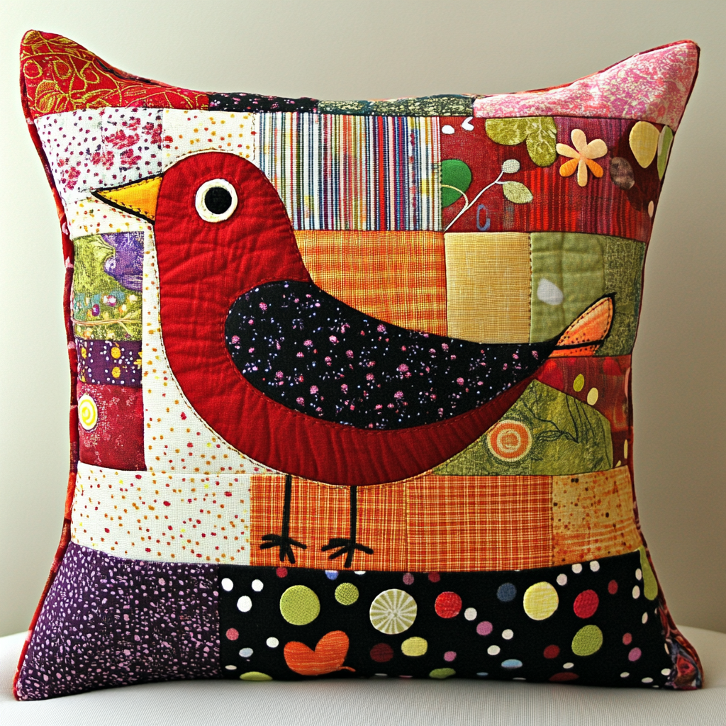 Bird TAI130824218 Quilted Pillow Case