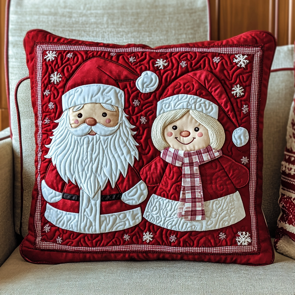 Mr And Mrs Claus DAI111124592 Quilted Pillow Case