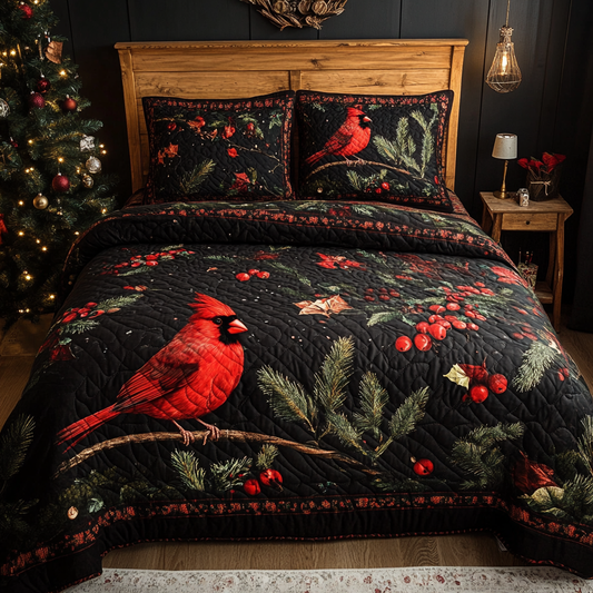 Christmas Cardinal TAI181024267 Quilt Bedding Set