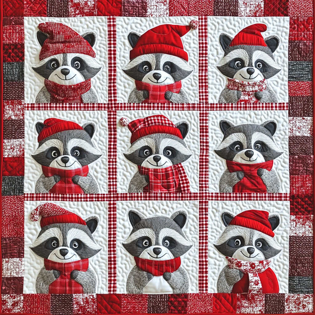 Christmas Raccoon DAI111124471 Quilt Blanket