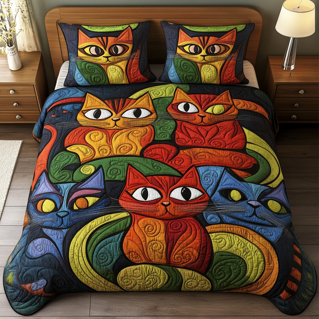 Cats TAI201124195 Quilt Bedding Set