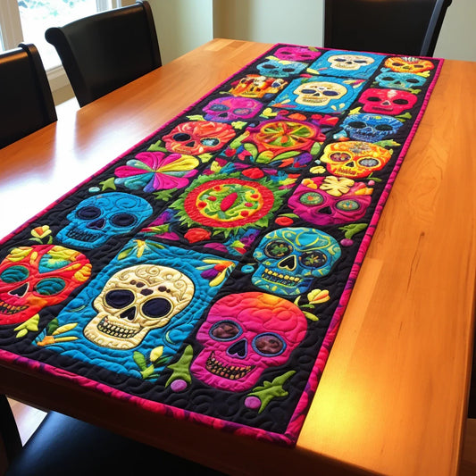 Sugar Skull TAI260224320 Quilted Table Runner