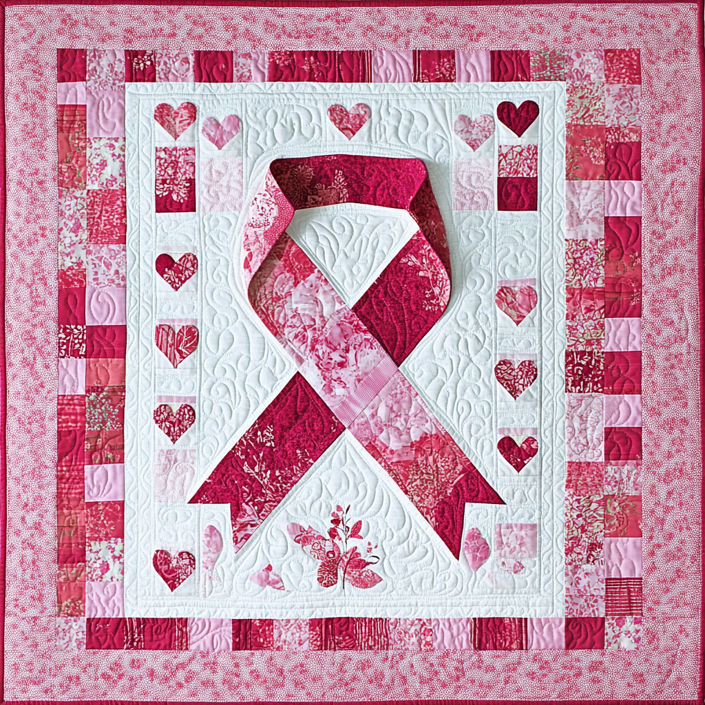 Breast Cancer Ribbon TAI101224164 Quilt Blanket