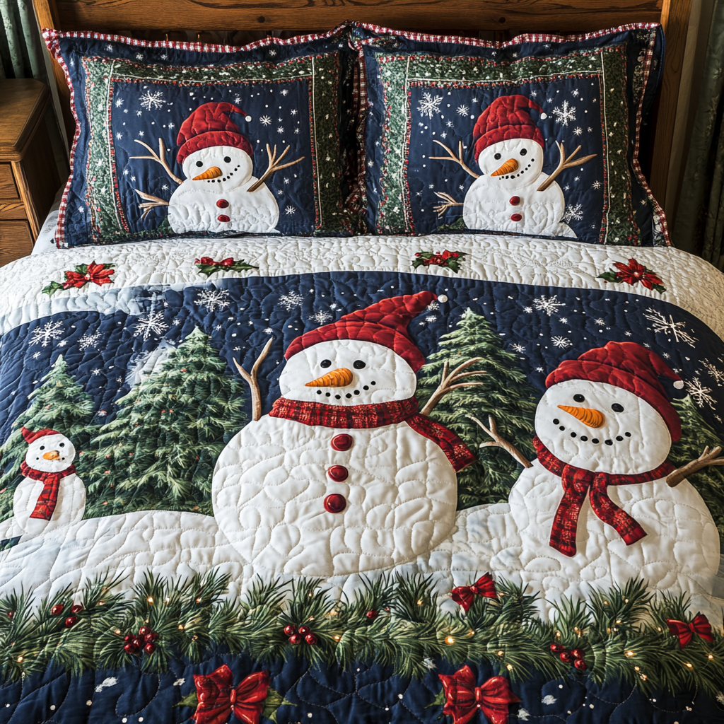 Christmas Snowman TAI201124011 Quilt Bedding Set