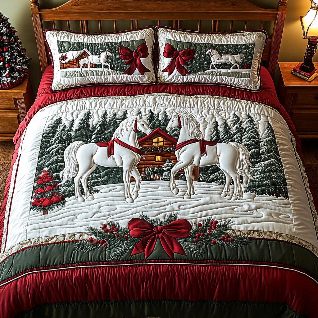 Christmas Horse TAI201124263 Quilt Bedding Set