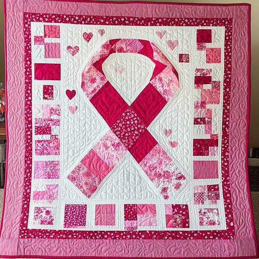 Breast Cancer Ribbon TAI101224158 Quilt Blanket