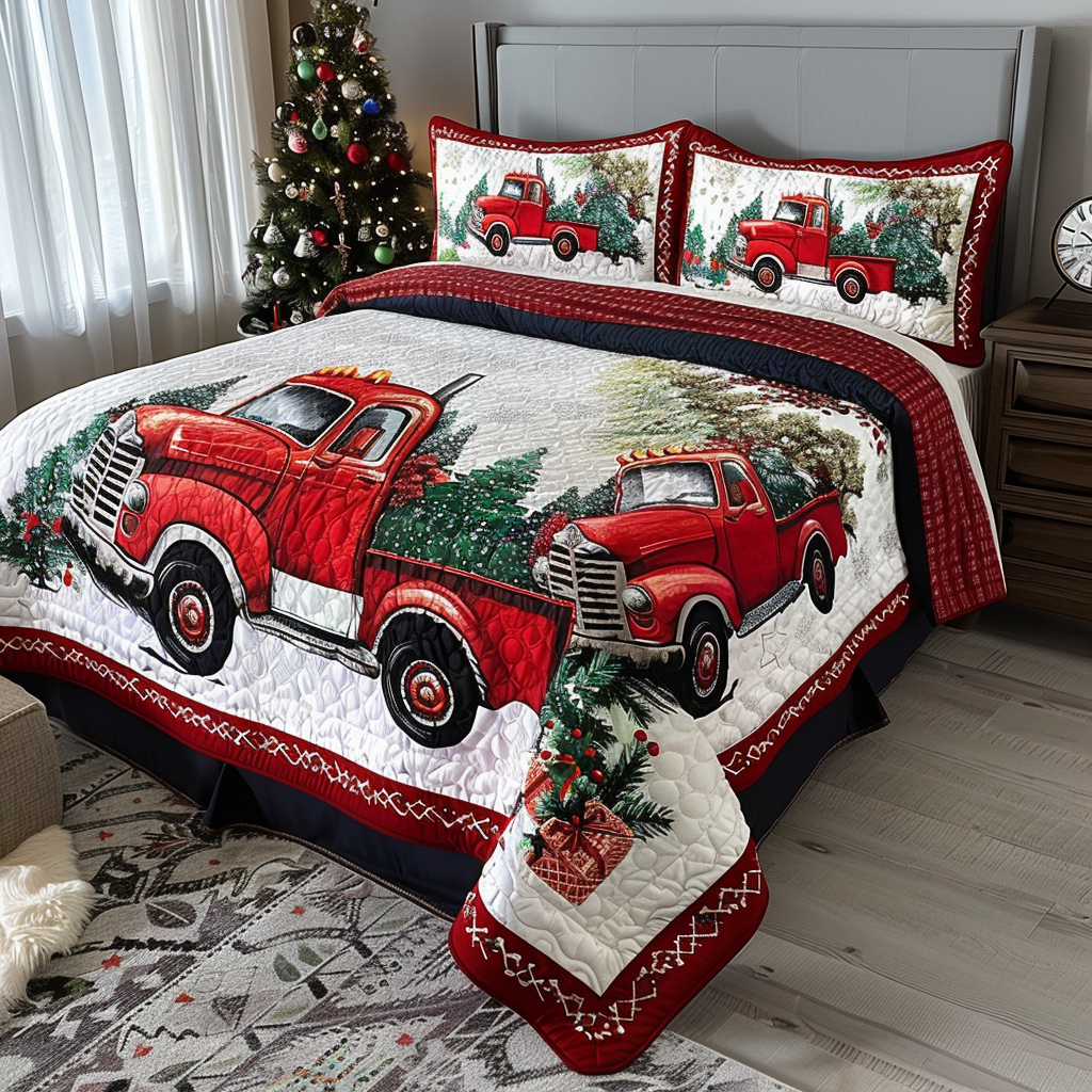 Christmas Truck TAI170724088 Quilt Bedding Set