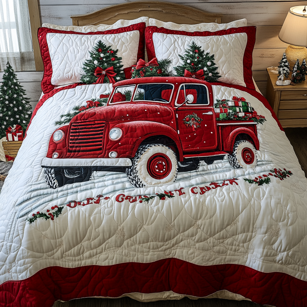 Christmas Truck TAI201124108 Quilt Bedding Set