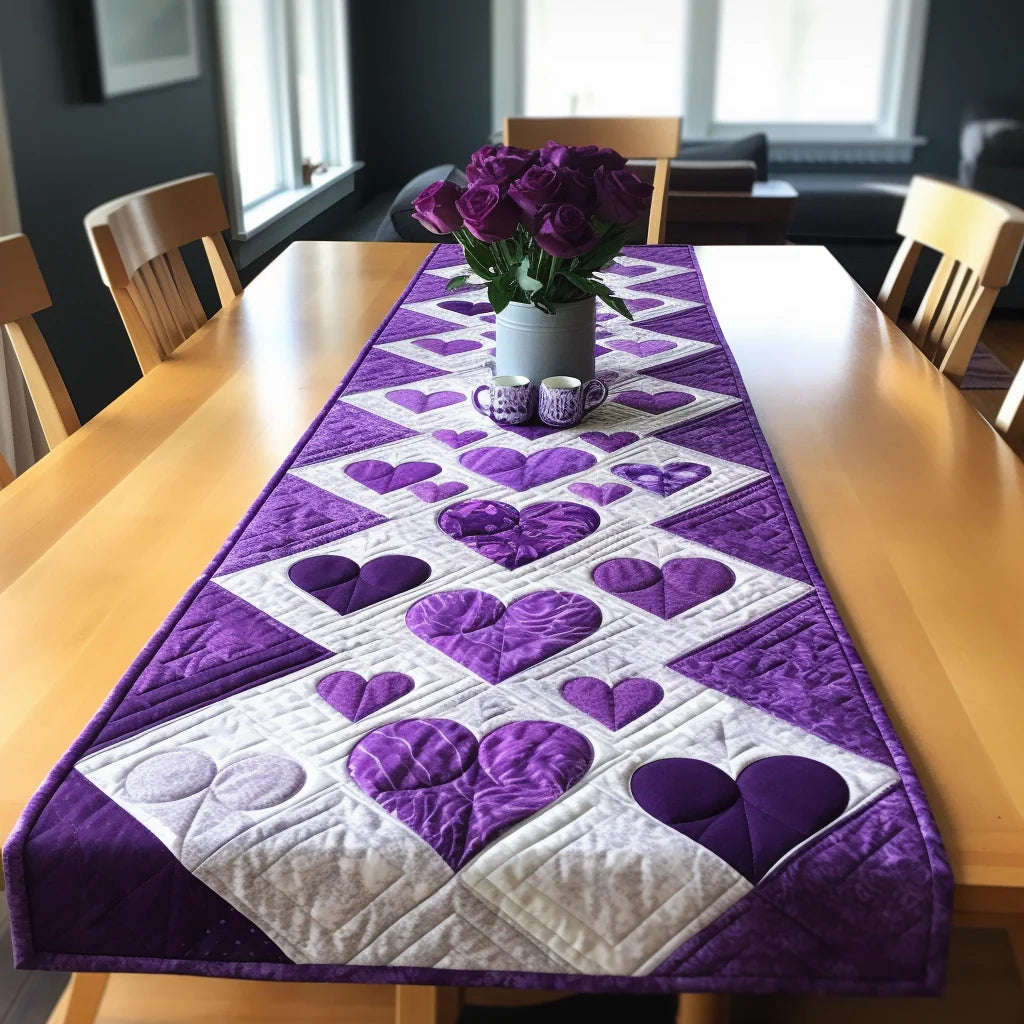 Heart TAI24112303 Quilted Table Runner