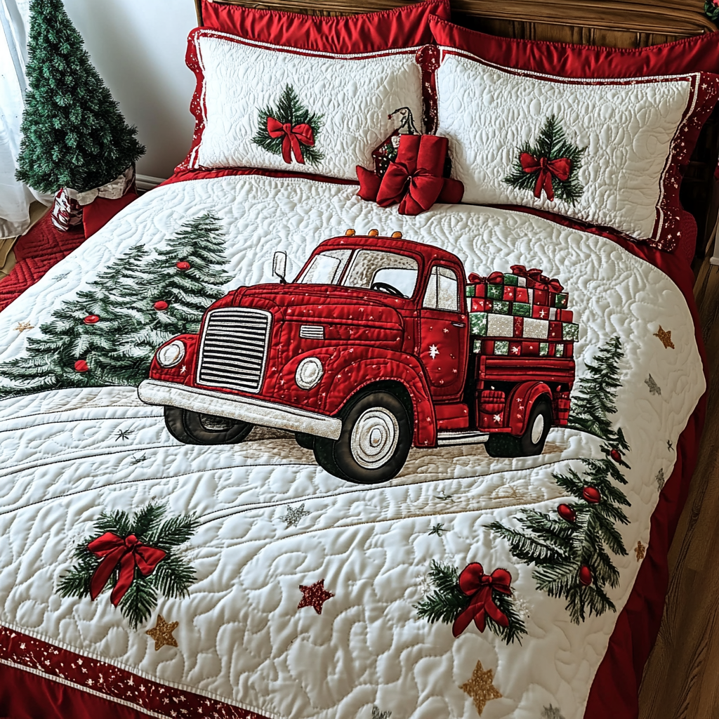 Christmas Truck TAI201124336 Quilt Bedding Set