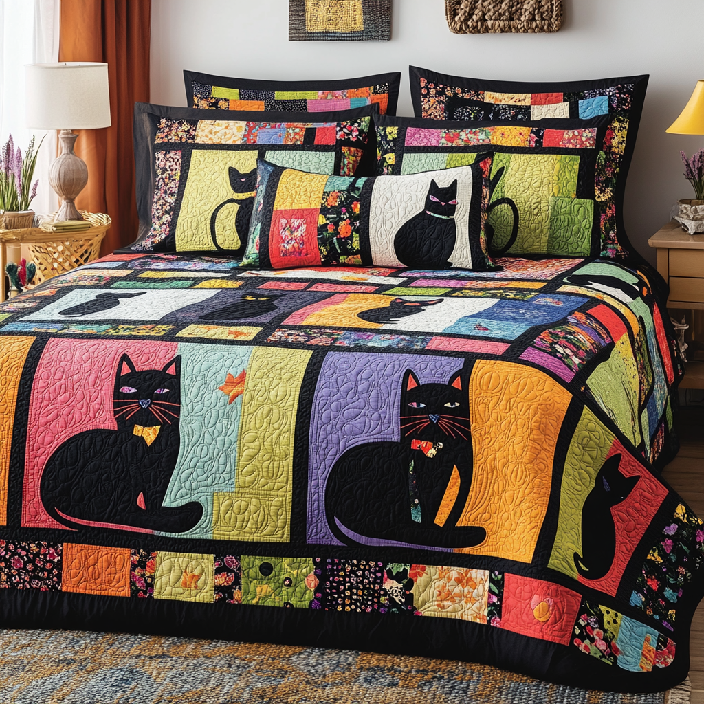 Black Cat TAI181024119 Quilt Bedding Set