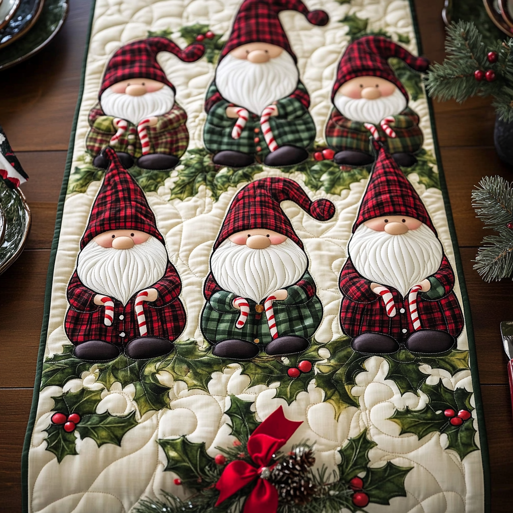 Christmas Gnome TAI101224579 Quilted Table Runner