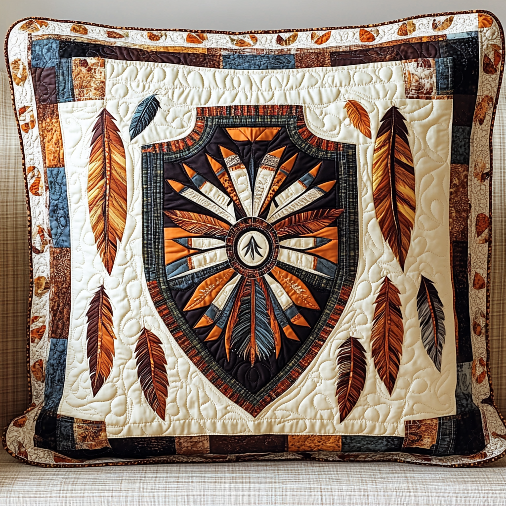 Native American Shield DAI171224116 Quilted Pillow Case