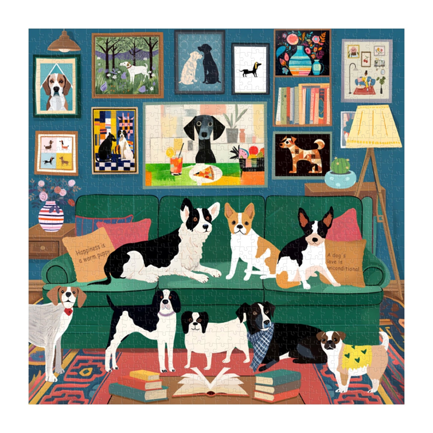 Cute Puppy's Lounge Jigsaw Puzzle 1000 Pieces