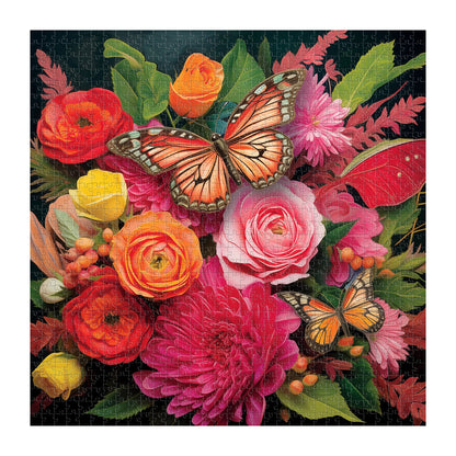 Butterfly and Flowers Jigsaw Puzzle 1000 Pieces