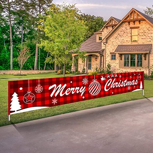 Christmas-merry Christmas banner large xmas sign huge xmas house home outdoor party decoration