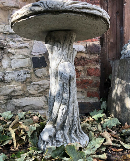 Stunning Stone Tree Trunk Design Garden Bird Bath