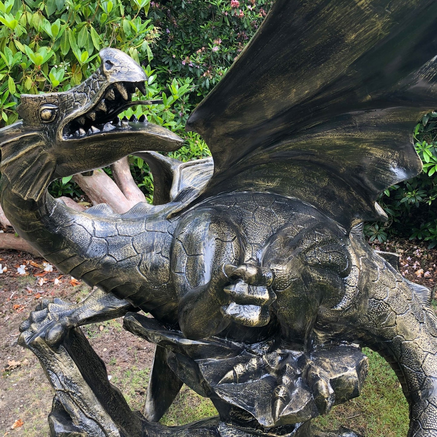 Mystical Dragon Bronze Metal Garden Statue