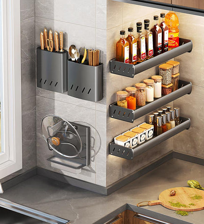 Adjustable Kitchen Storage Rack Without Punching for Home F200