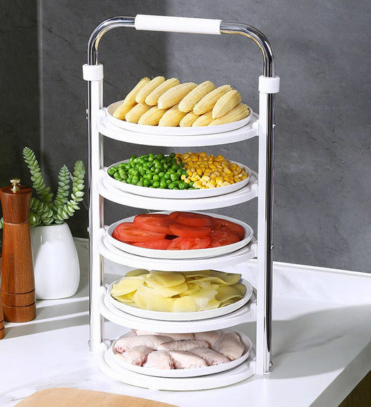 5 Tier Vegetable Storage Tray Plate Rack for Kitchen Counter F76