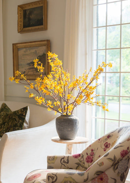 Faux Forsythia Branch in Yellow Gold - 52"