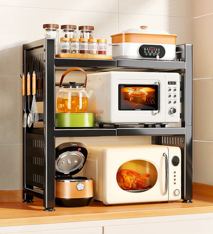 3-Tier Expandable Microwave Shelf for Kitchen Counter