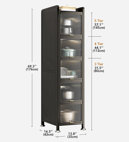 6 Tiers Upgrade Narrow Multifunction Metal Kitchen Storage Cabinet F217