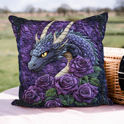 Dragon Violet Quilted Pillow Case NCU0DK1184