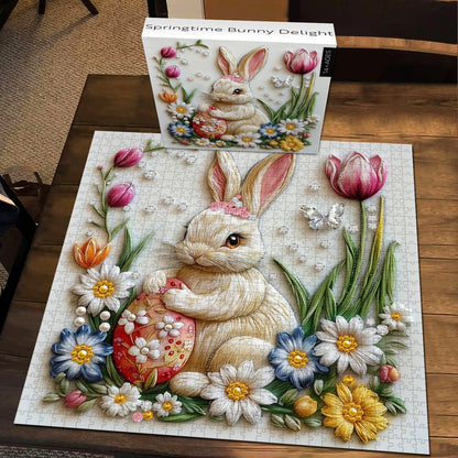 Springtime Bunny Delight Jigsaw Puzzle 1000 Pieces