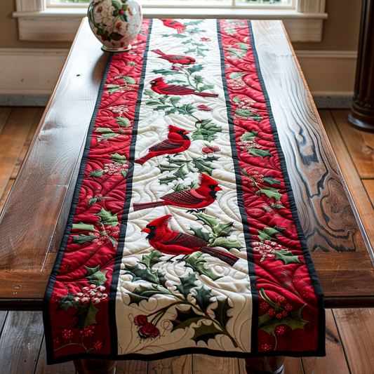 Scarlet Harmony Quilted Table Runner NCU0DK088