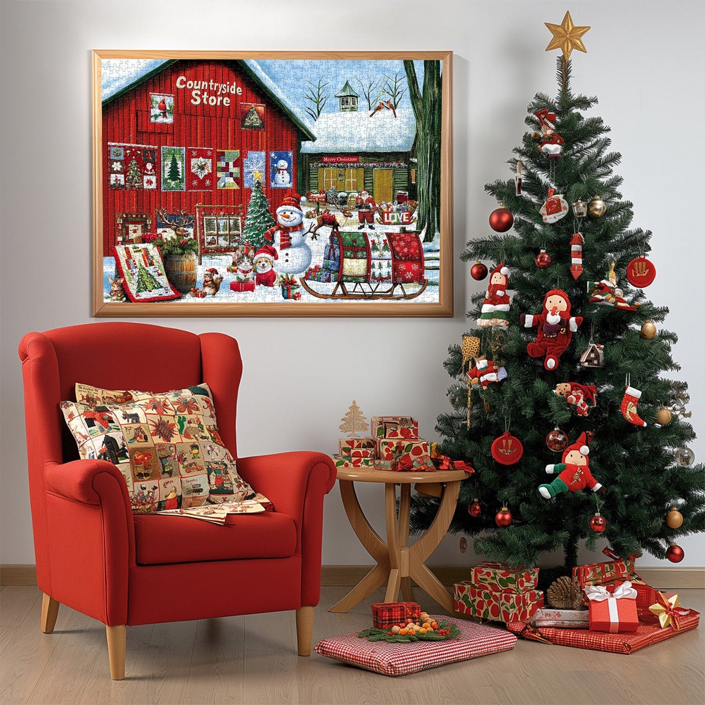 Christmas Quilt Shop Jigsaw Puzzle 1000 Pieces