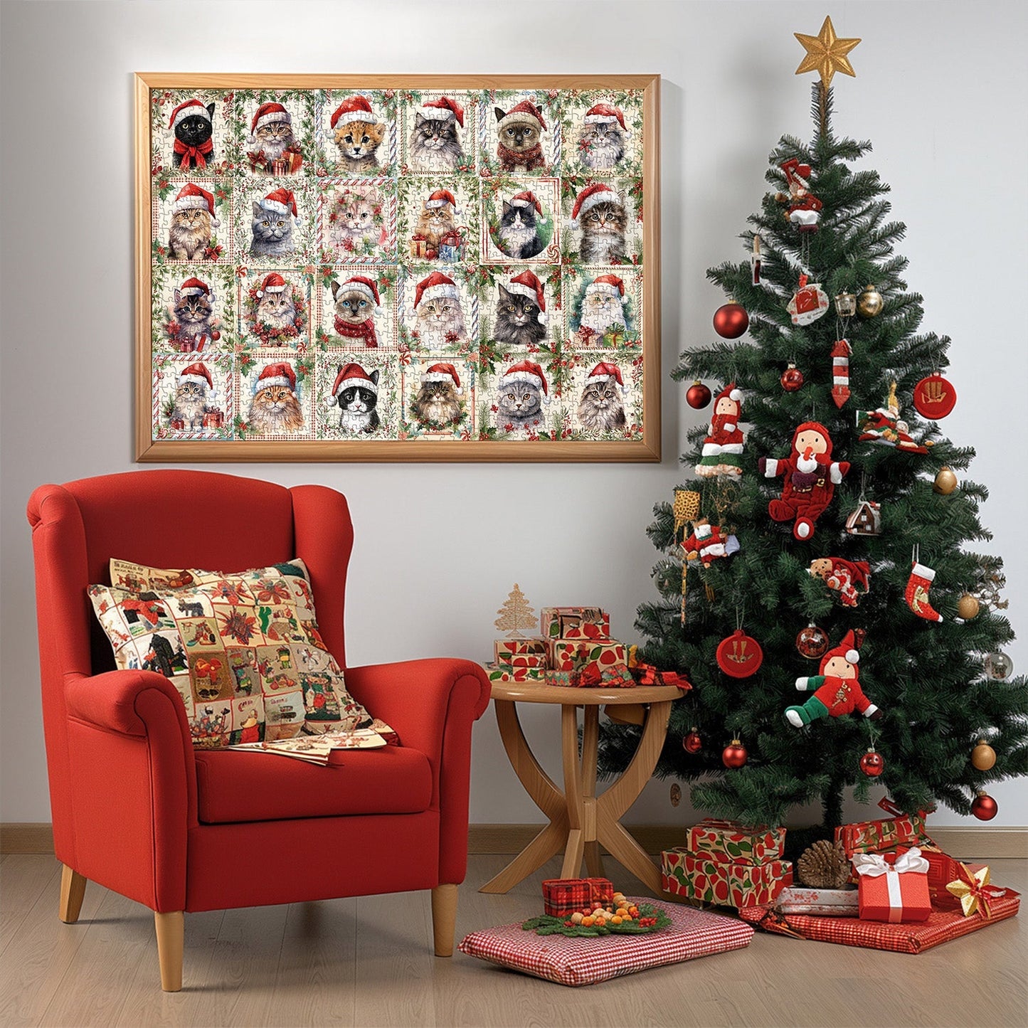 Christmas Cat Jigsaw Puzzles 1000 Pieces