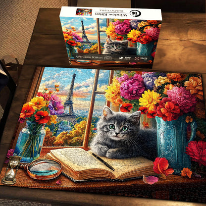 Window Kitten Jigsaw Puzzle 1000 Pieces