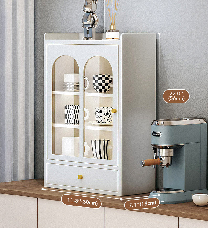 Metal Desktop Display Cabinet With Drawers