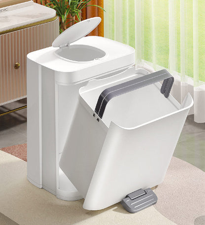 4.2 Gal Step Trash Can with Small Lid and Hand Free Foot Pedal