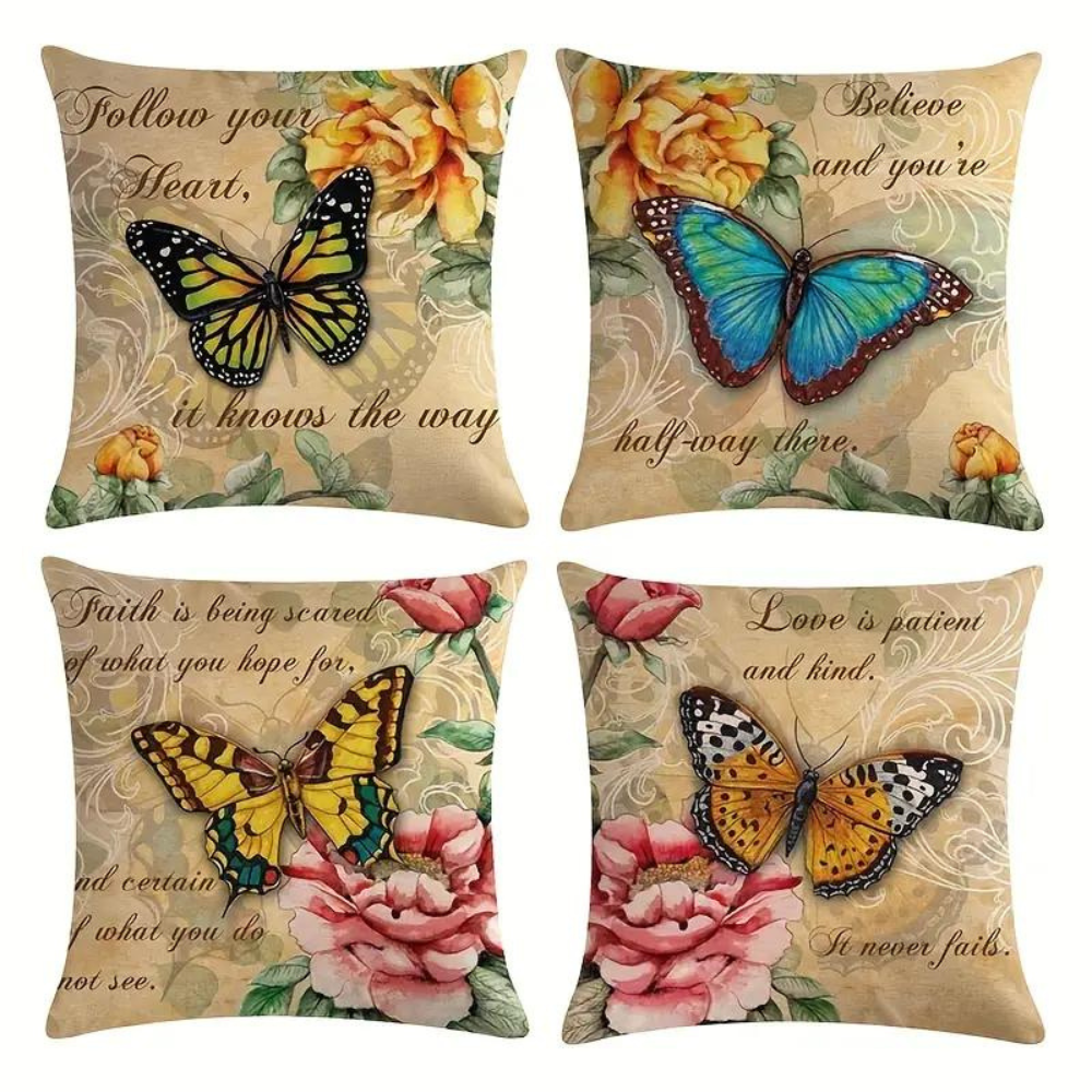 Rustic Butterfly Cushion Covers