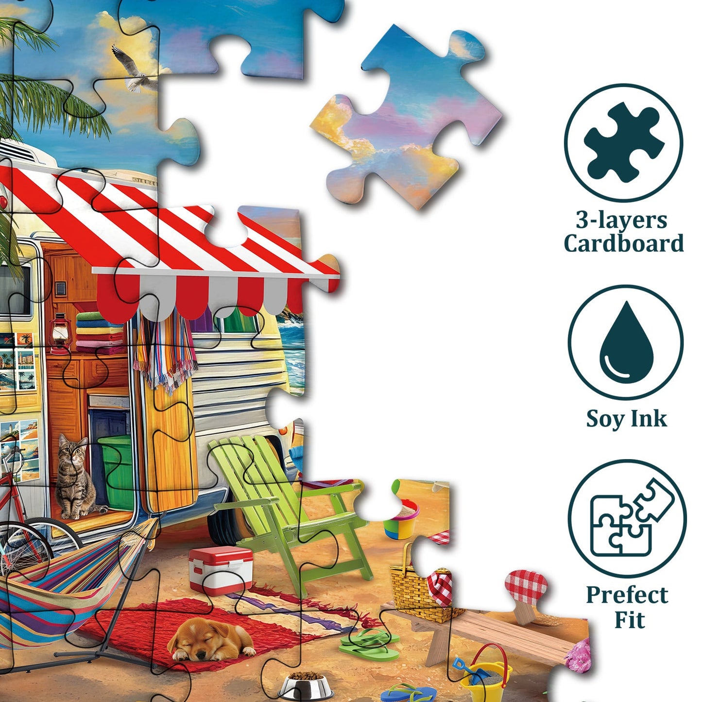 Seaside Camping Jigsaw Puzzle 1000 Pieces