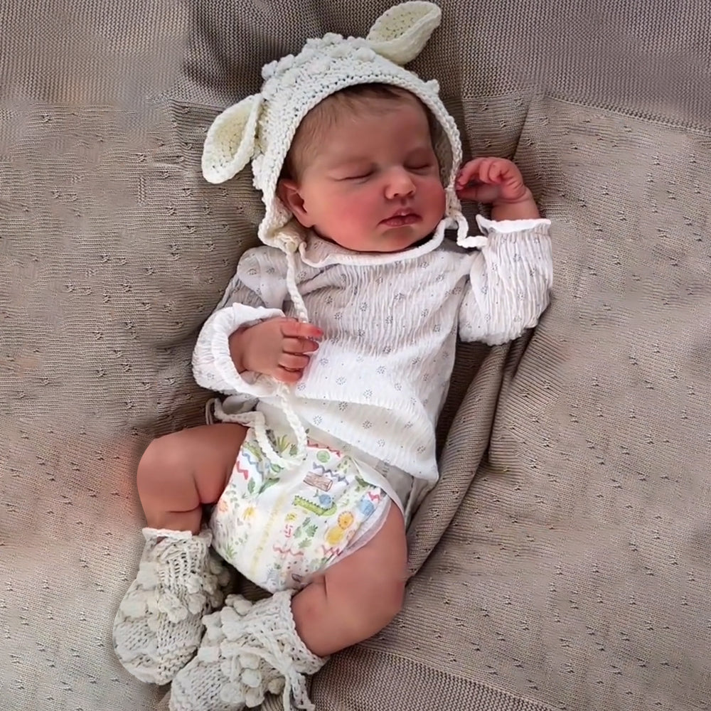 12"&16" Full Liquid Solid Platinum Silicone Baby Doll, No Joint More Flexible Realistic Reborn Baby with Realistic Belly Button and Birth Mark