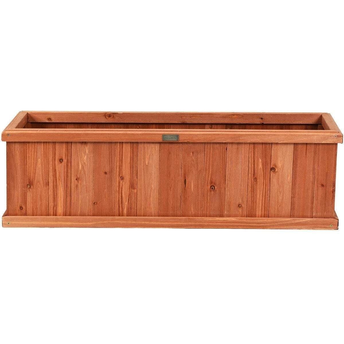 Wooden Raised Garden Bed Window Mounted Planter Box