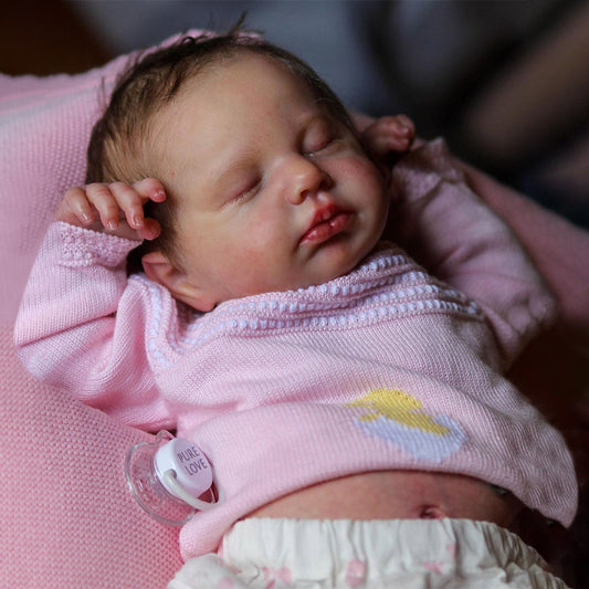 12"&16" Sweet Sleeping Baby Doll Girl Isabella with Chubby Face and Flexible Limbs