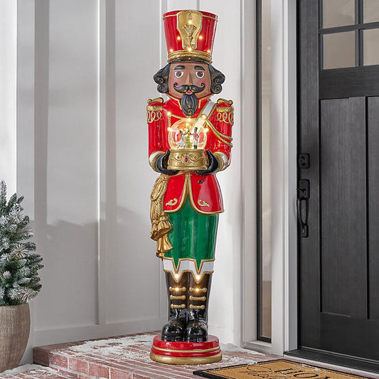 5' Pre-Lit Musical Grand Nutcracker with Snowglobe