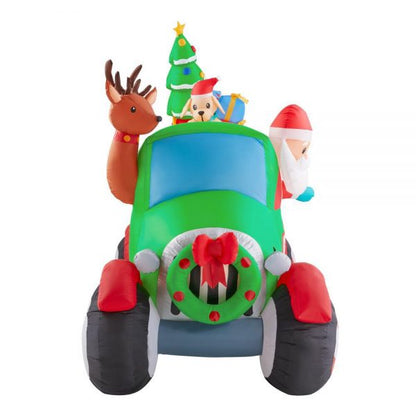 Christmas-6 ft inflatable santas vintage tow truck