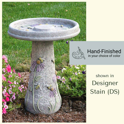 Honeybee 2-Piece Concrete Bird Bath