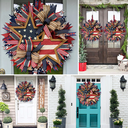 Rustic Patriotic Stars Wreath